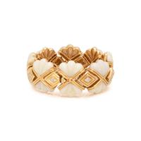 YELLOW GOLD, WHITE CORAL AND DIAMOND BRACELET