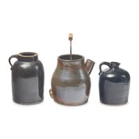Six Albany Glazed Stoneware Crocks and Pitchers