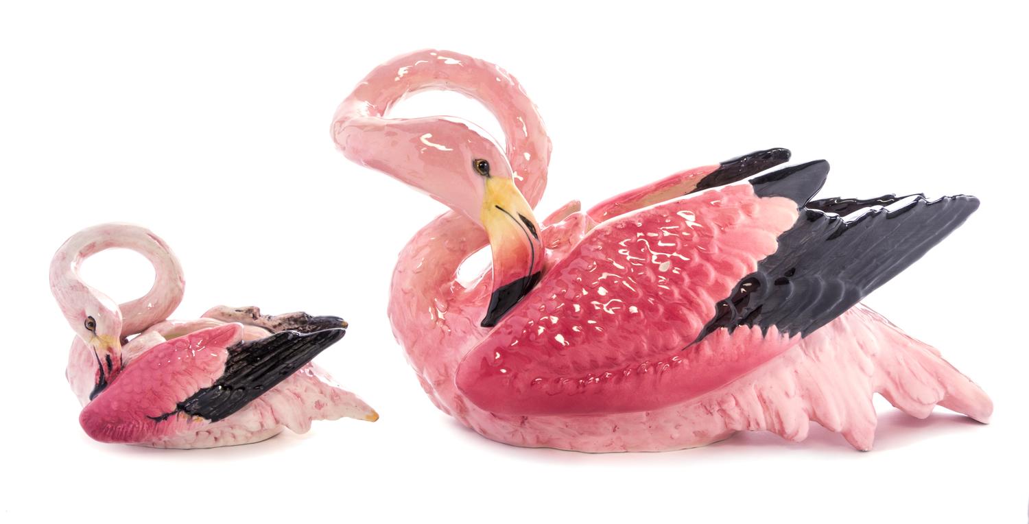 Two French Majolica Jardinieres Width of larger 18 inches. — CIRCA 1900