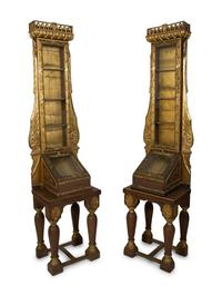 A Pair of Italian Giltwood Reliquary Cabinets — 18TH CENTURY