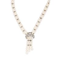 CULTURED PEARL AND DIAMOND NECKLACE