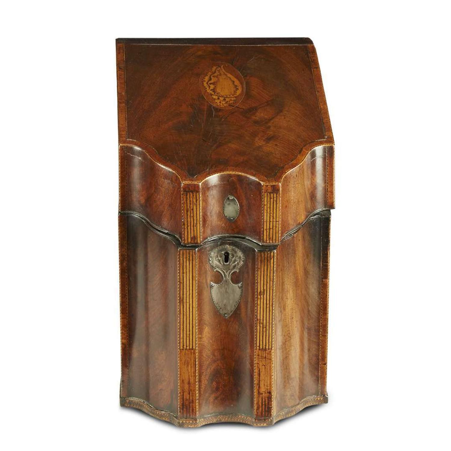 Federal inlaid mahogany knife box circa 1800