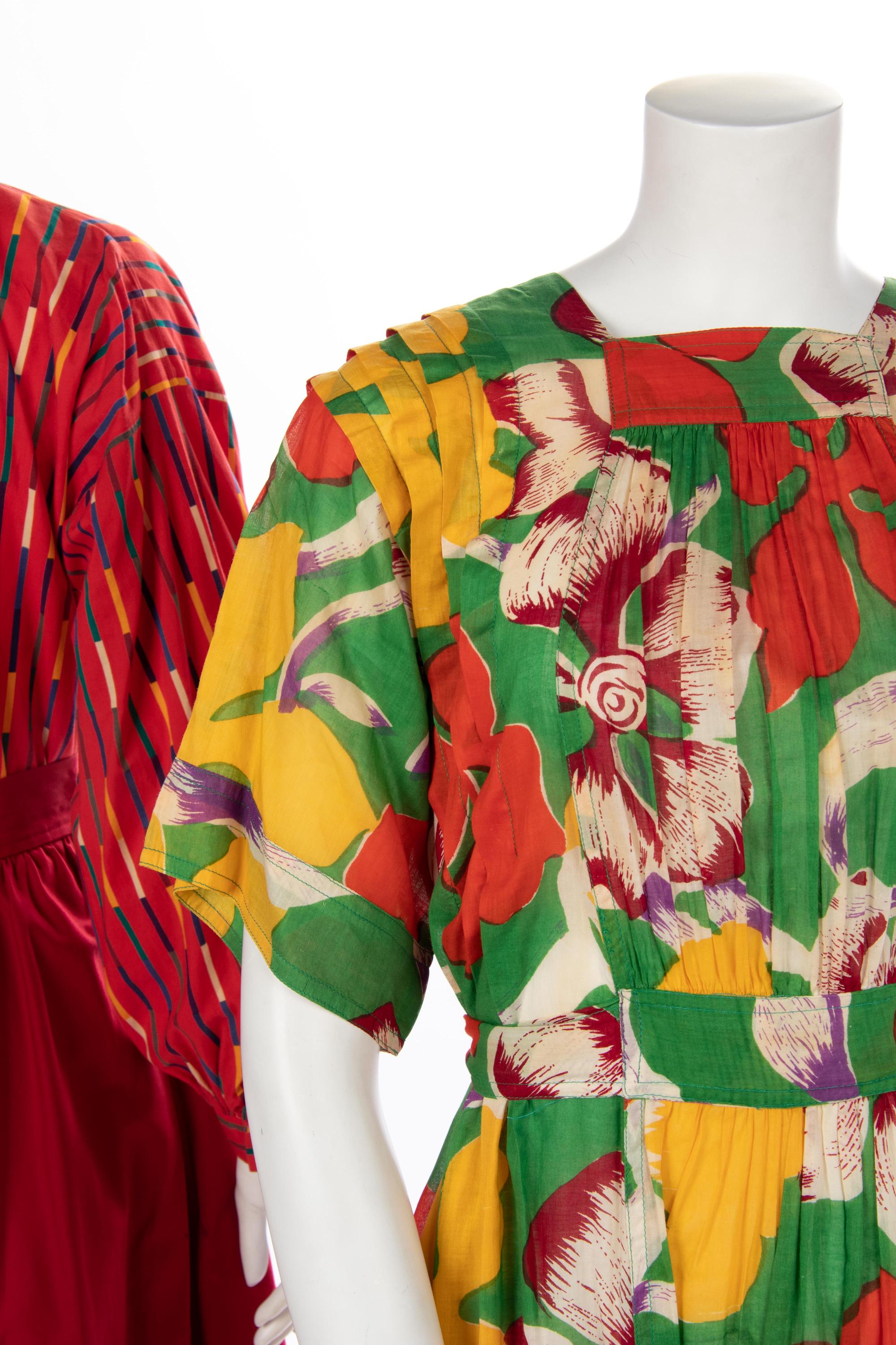 Three Vintage Designer Summer Ensembles; Two Yves Saint Laurent, One Jean Muir, 1970-80s