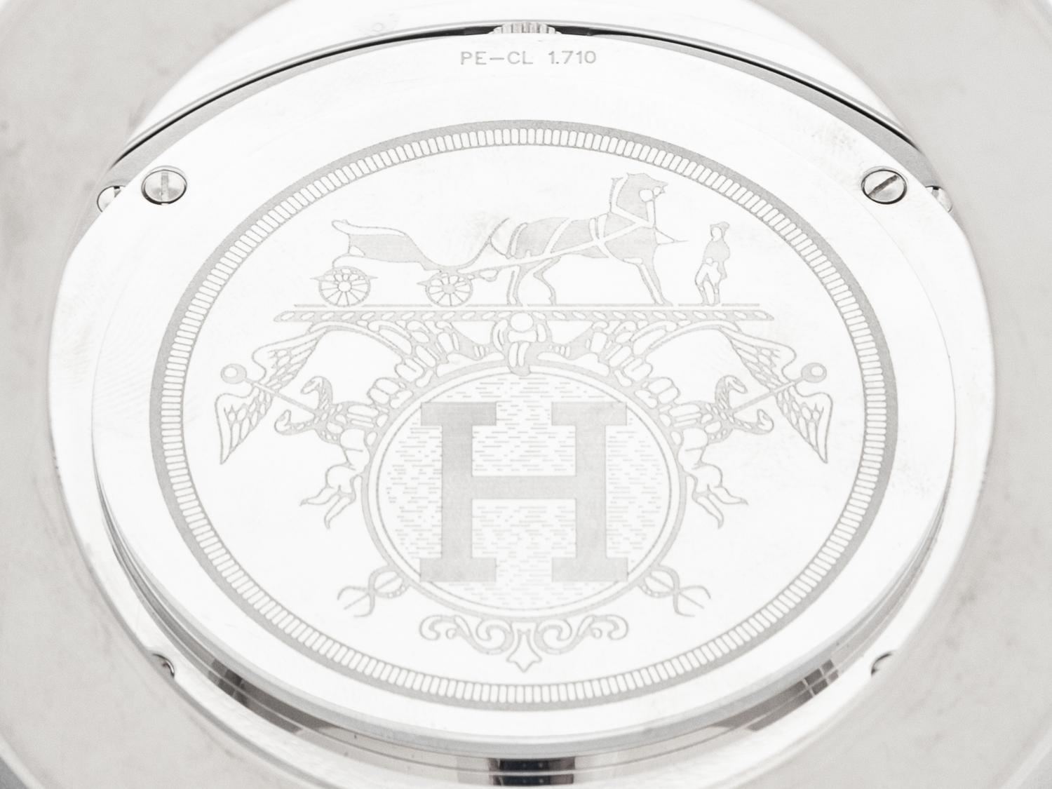 An Hermès Silver-Plate Desk Clock