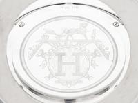 An Hermès Silver-Plate Desk Clock