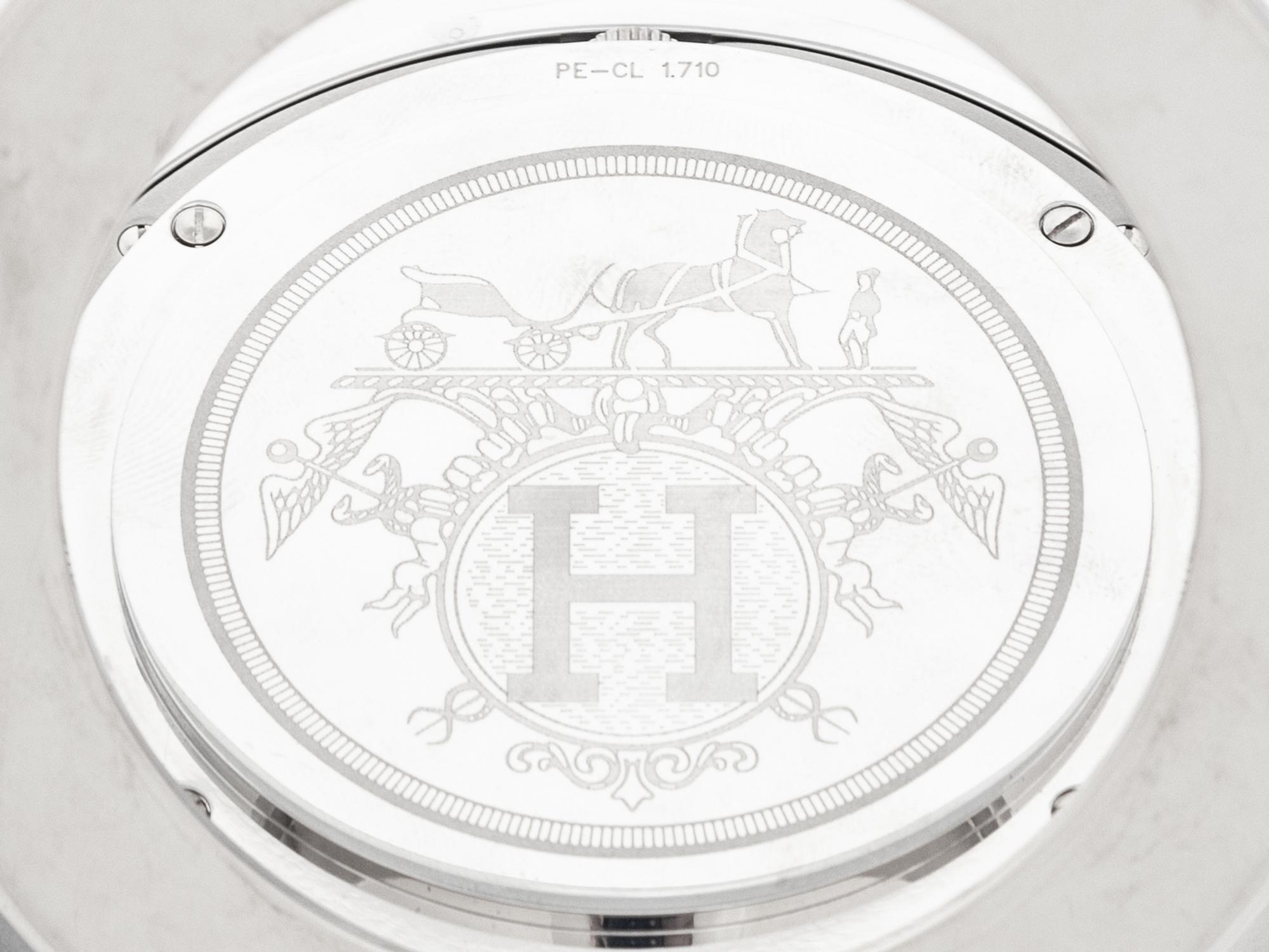 An Hermès Silver-Plate Desk Clock