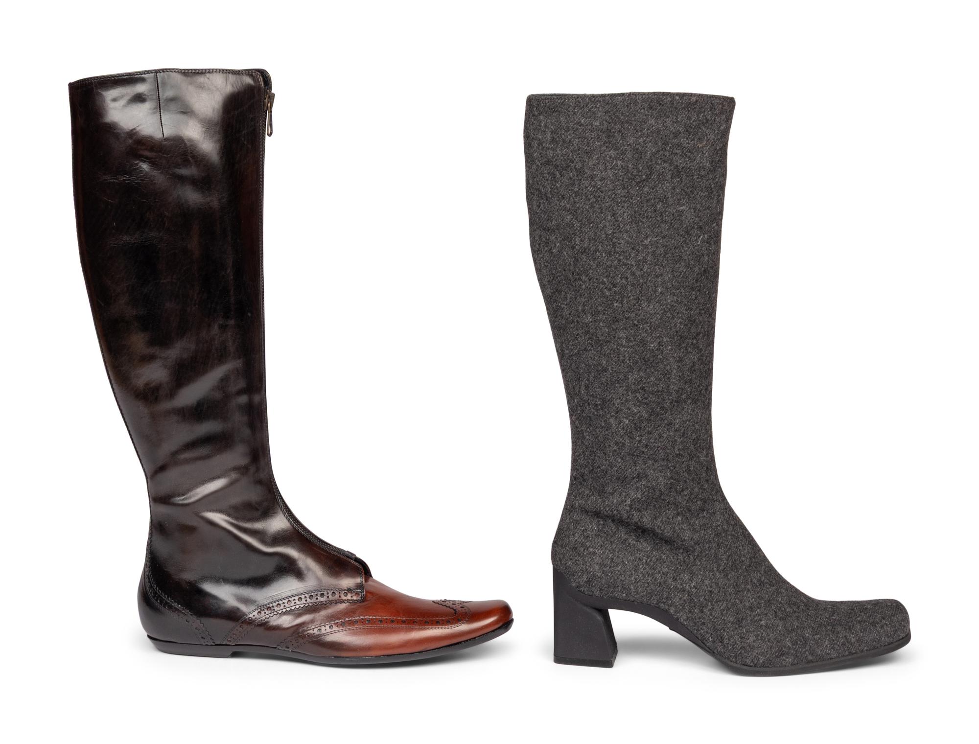 Two Pairs of Designer Boots, Prada and Dries Van Noten
