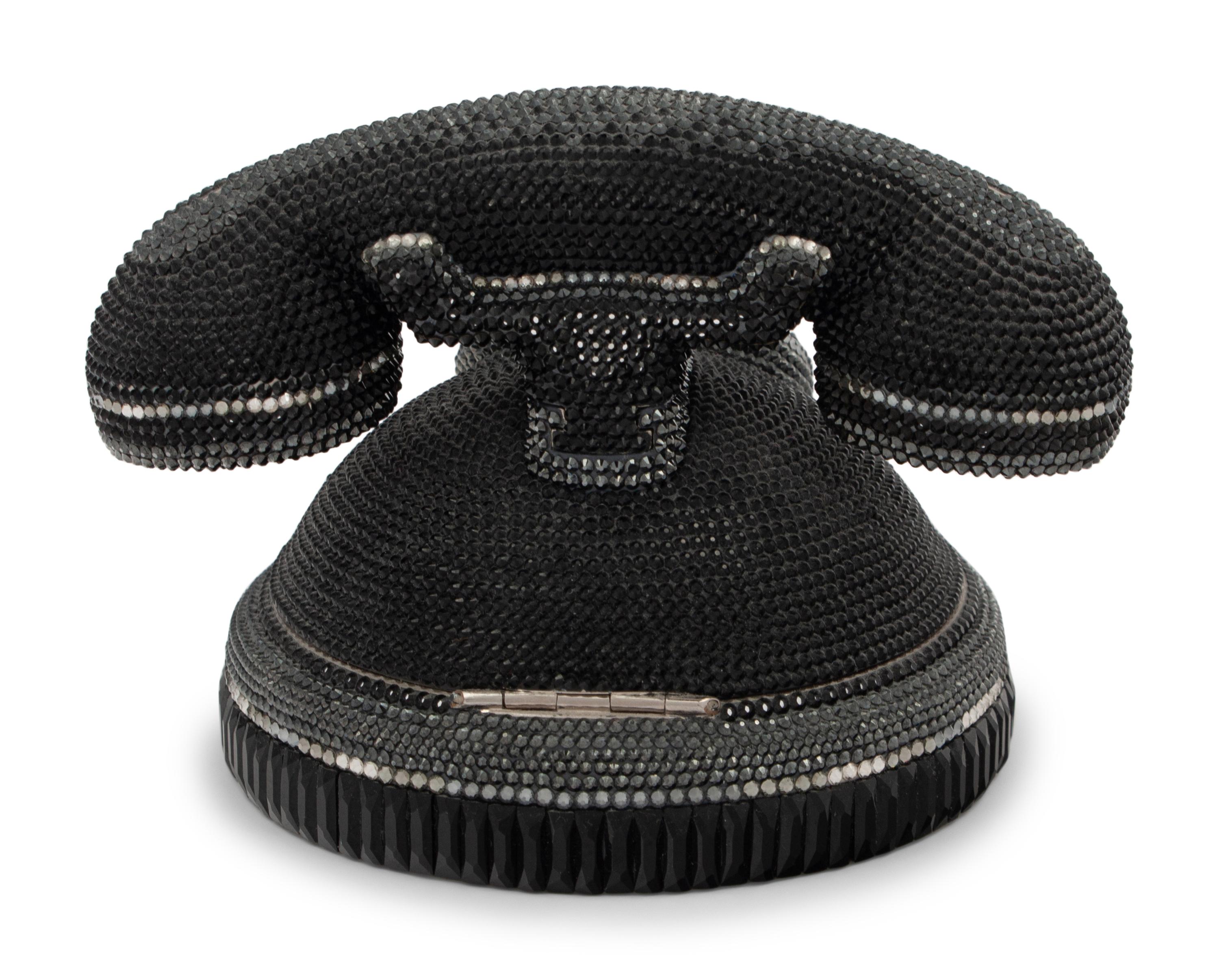 Judith Leiber Collector's Edition Black Rotary Phone Minaudière