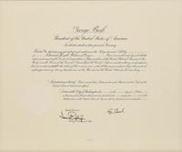 [POLITICS]. [PERKINS, Edward Joseph (1928-2020)]. A group of 9 appointments by Presidents Reagan, Bush, Clinton, and Bush to Perkins, presumably with secretarial or facsimile signatures, including: