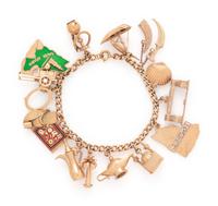 YELLOW GOLD CHARM BRACELET