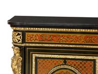 A Napoleon III Gilt Bronze Mounted Boulle Marquetry Marble-Top Console Cabinet