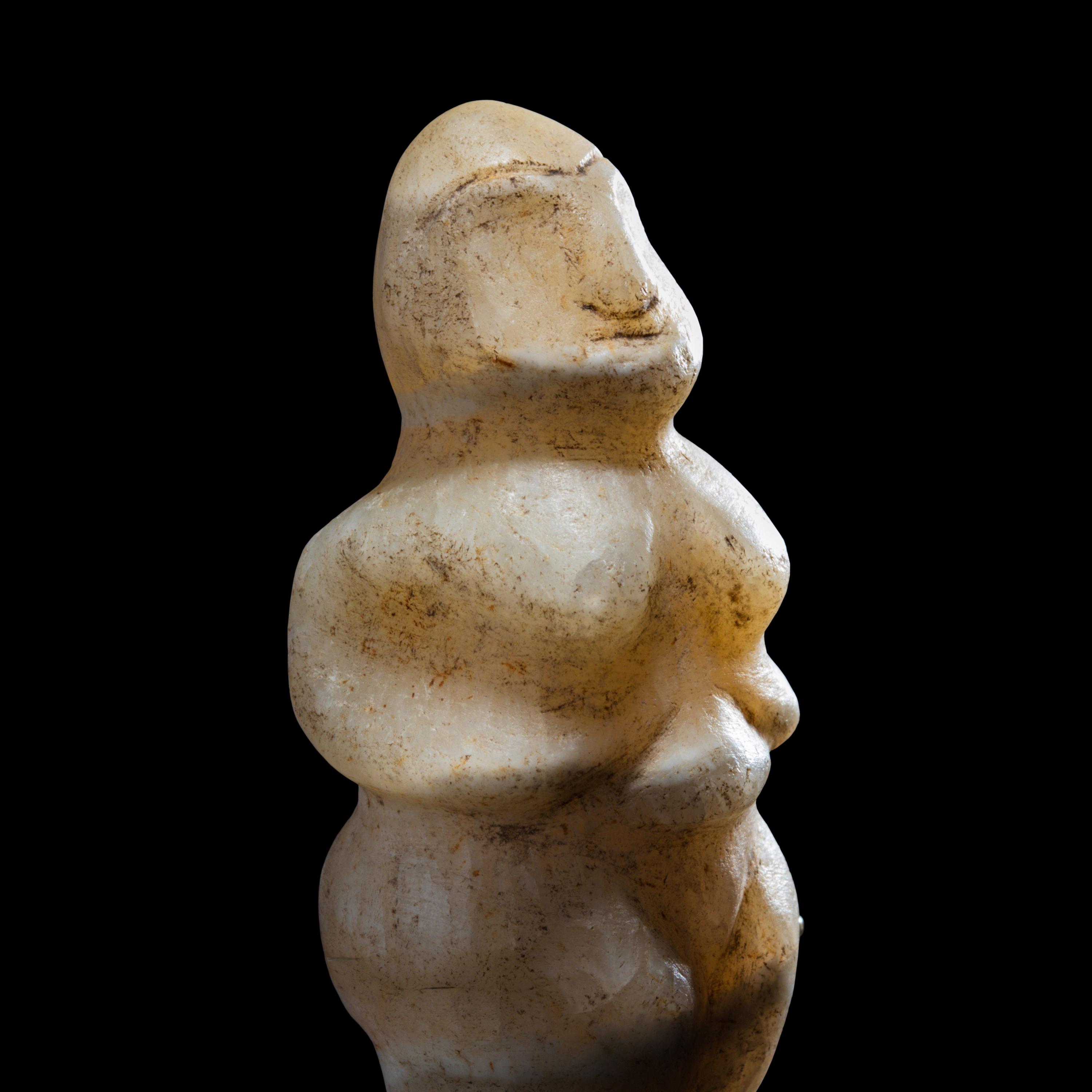 A Greek Marble Steatopygous Idol