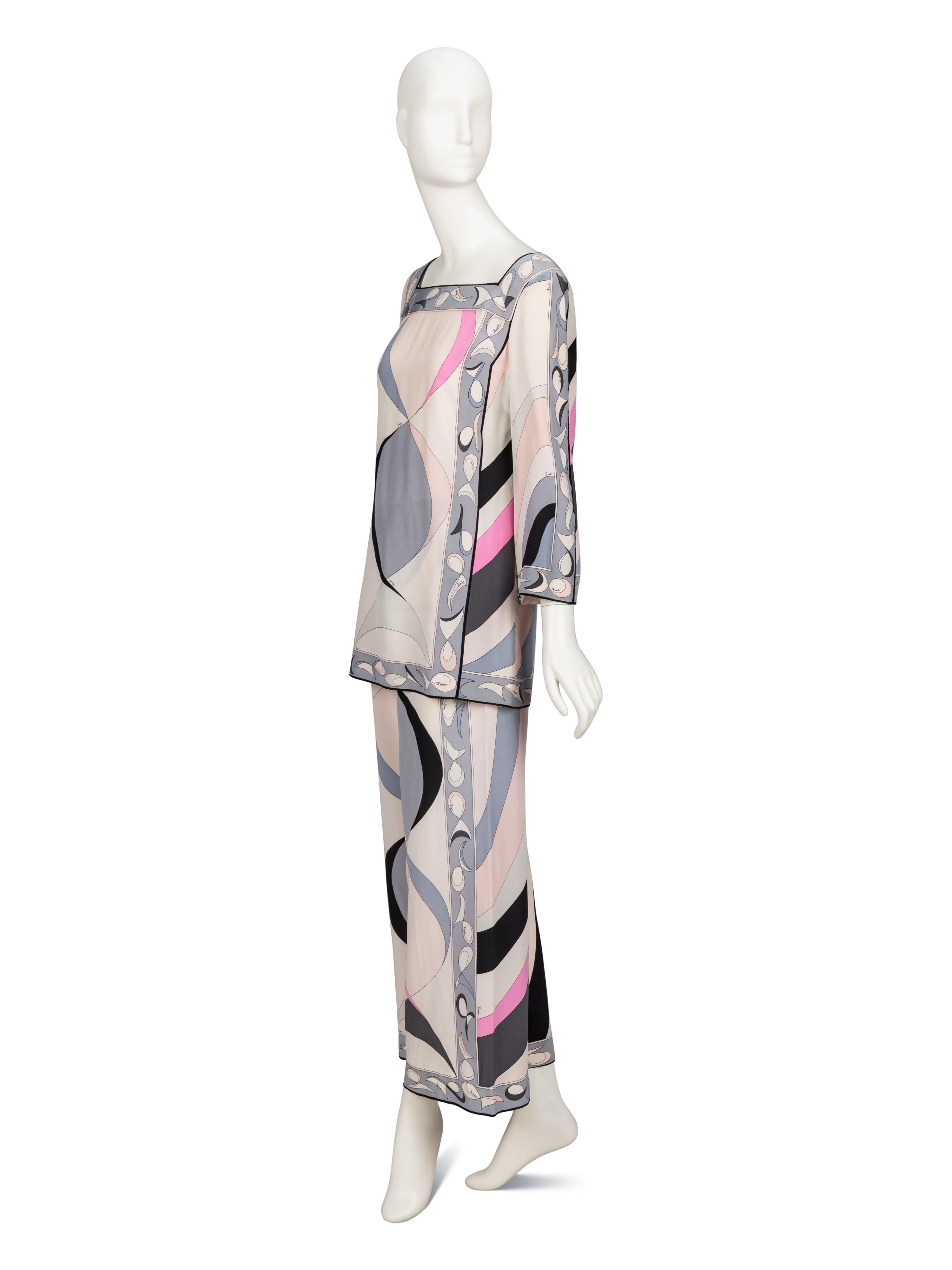 Emilio Pucci, Printed Palazzo Pant Ensemble, 1960's