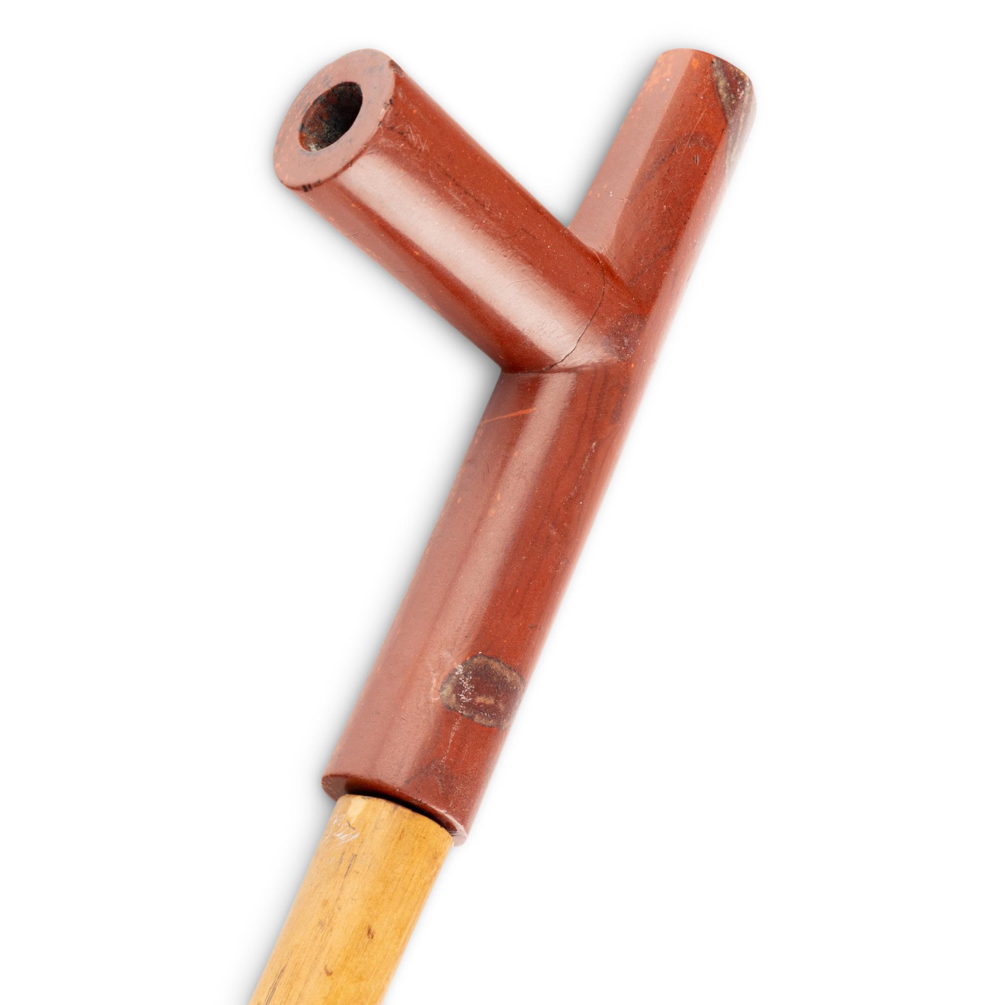 Dakota Painted Pipe Stem, with Catlinite Mouthpiece and Bowl