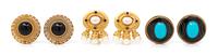Three Pairs of Costume Earclips, 1930-60s
