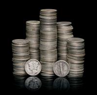 A Collection of United States Mercury and Roosevelt Silver Dimes — PRE-1964