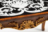 An Italian Baroque Style Parcel Gilt Shell and Marble-Veneered Table