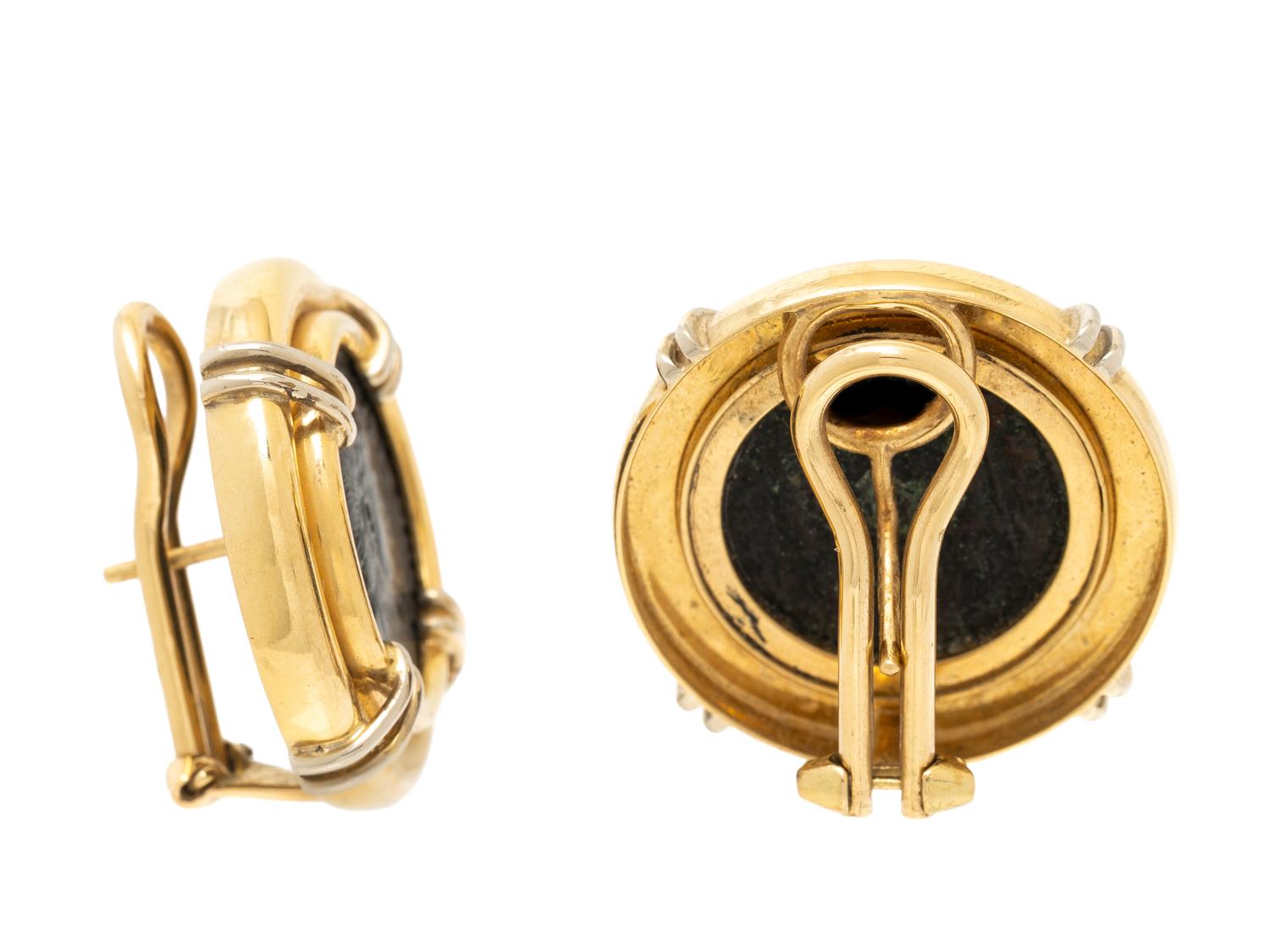 YELLOW GOLD AND COIN EARRINGS