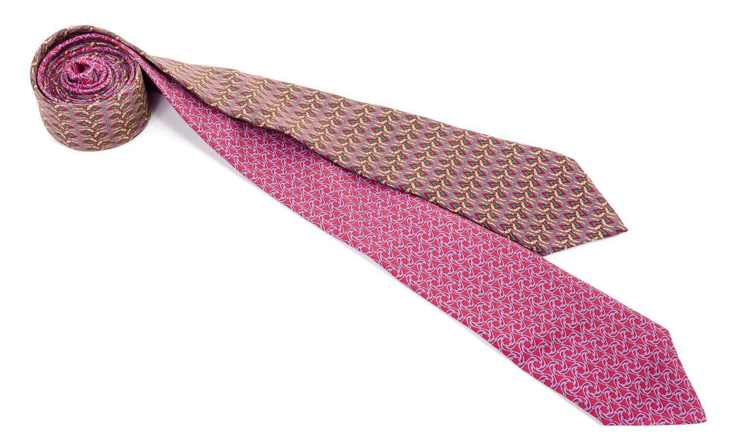 A Pair of Hermes Silk Ties,