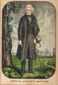 [POLITICS]. A group of 3 lithographs, incl. portraits of Andrew JACKSON, James K. POLK, and Abraham LINCOLN.