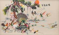 Five Chinese and Japanese Embroidered Silk Panels