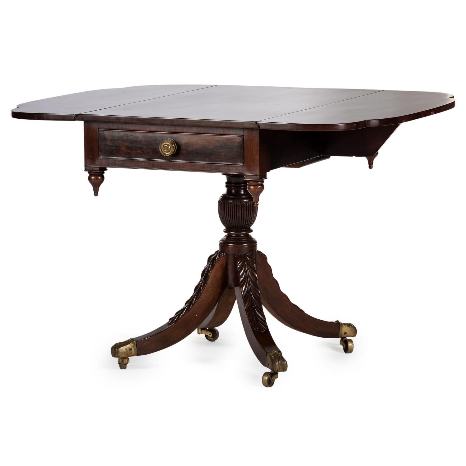A New York Federal Style Mahogany Drop Leaf Table