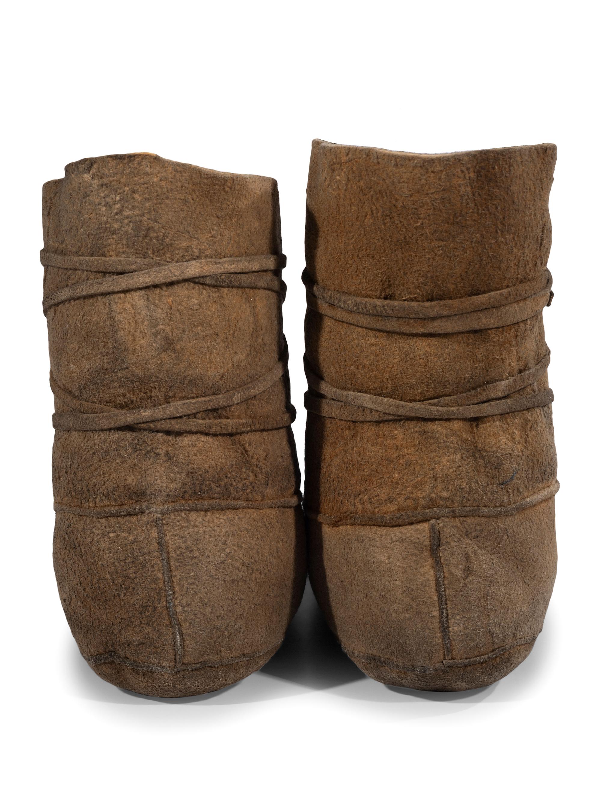 Northern Cree Beaded Moose Hide Boot Moccasins
