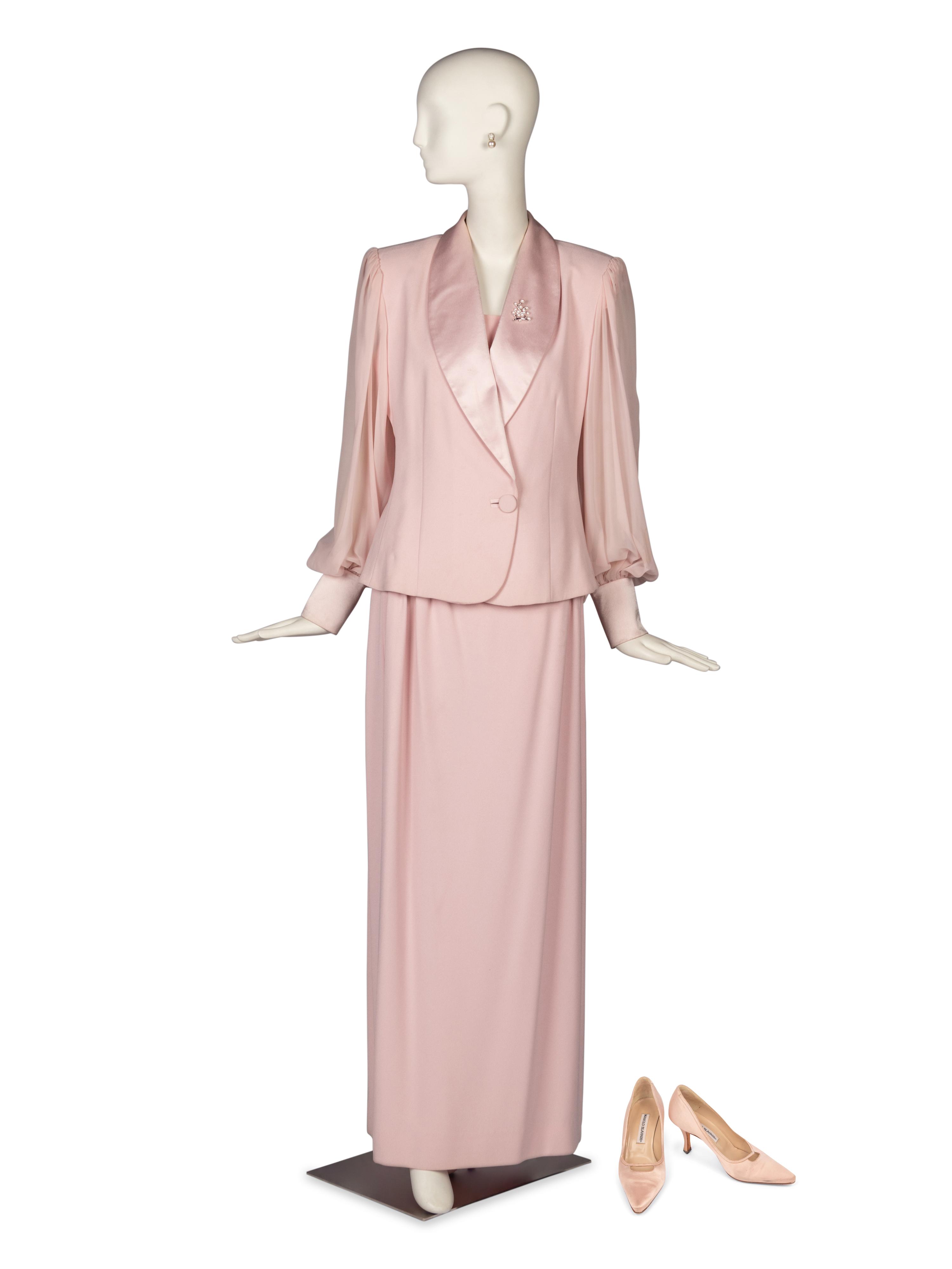 Rizik Brothers Suit, Manolo Blahnik Pumps, and Collection of Costume Jewelry