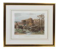 Six English Handcolored Engravings, AFTER FRANCIS CALCRAFT TURNER (BRITISH, C. 1782-1846), Height 17 3/4 x width 22 1/2 inches (visible — AFTER FRANCIS CALCRAFT TURNER (BRITISH, C. 1782-1846),