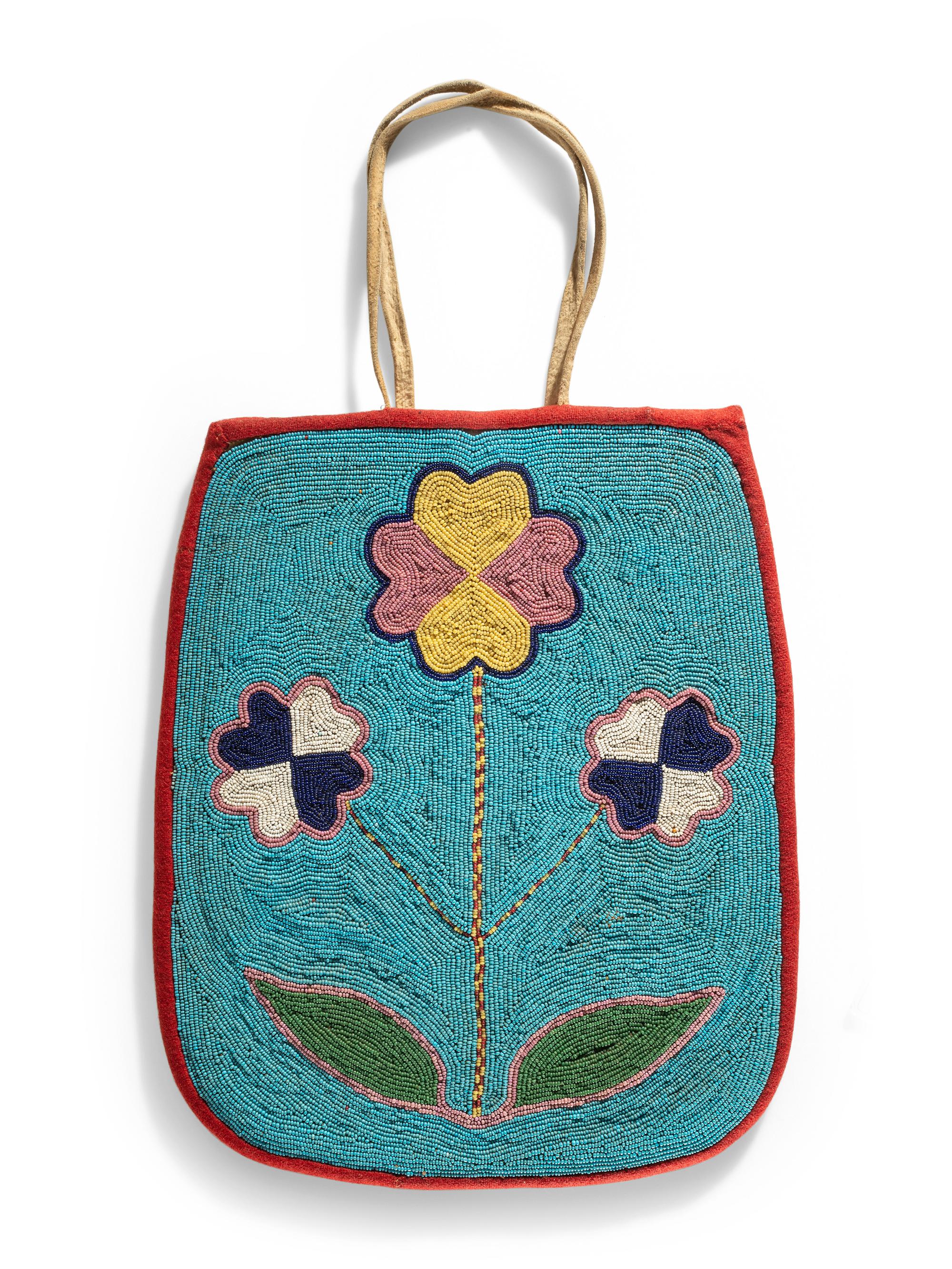 Plateau Beaded Flat Bag, with Curvilinear Beadwork