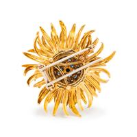 CARTIER, YELLOW GOLD, SAPPHIRE, DIAMOND AND ENAMEL BROOCH