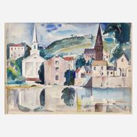 Susette Inloes Schultz Keast (American, 1892-1932) View of Lambertville from New Hope