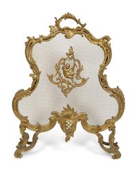 A Louis XV Style Gilt Bronze Fire Screen
