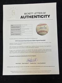 A 1975 Cincinnati Reds Team Signed Autograph Baseball Display (Beckett Authentication Services Letter),