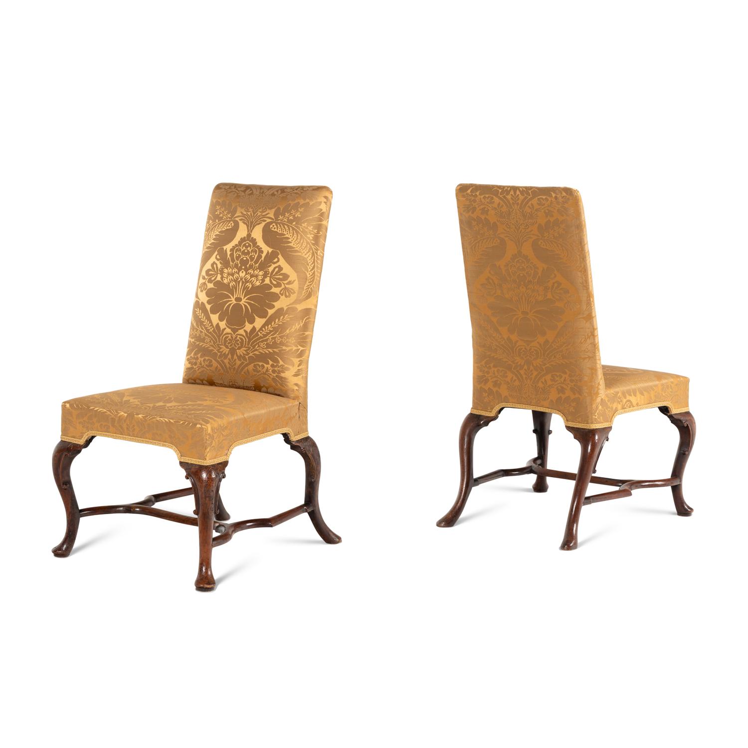 A Pair of George I Walnut Side Chairs