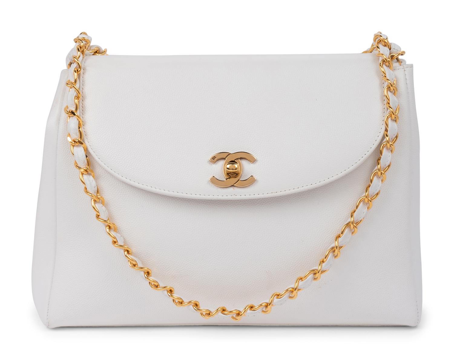 Chanel White Caviar Leather Bag, 1989-91