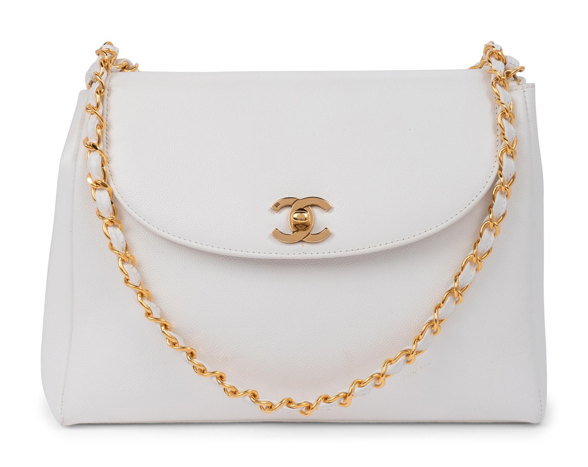 Chanel White Caviar Leather Bag, 1989-91
