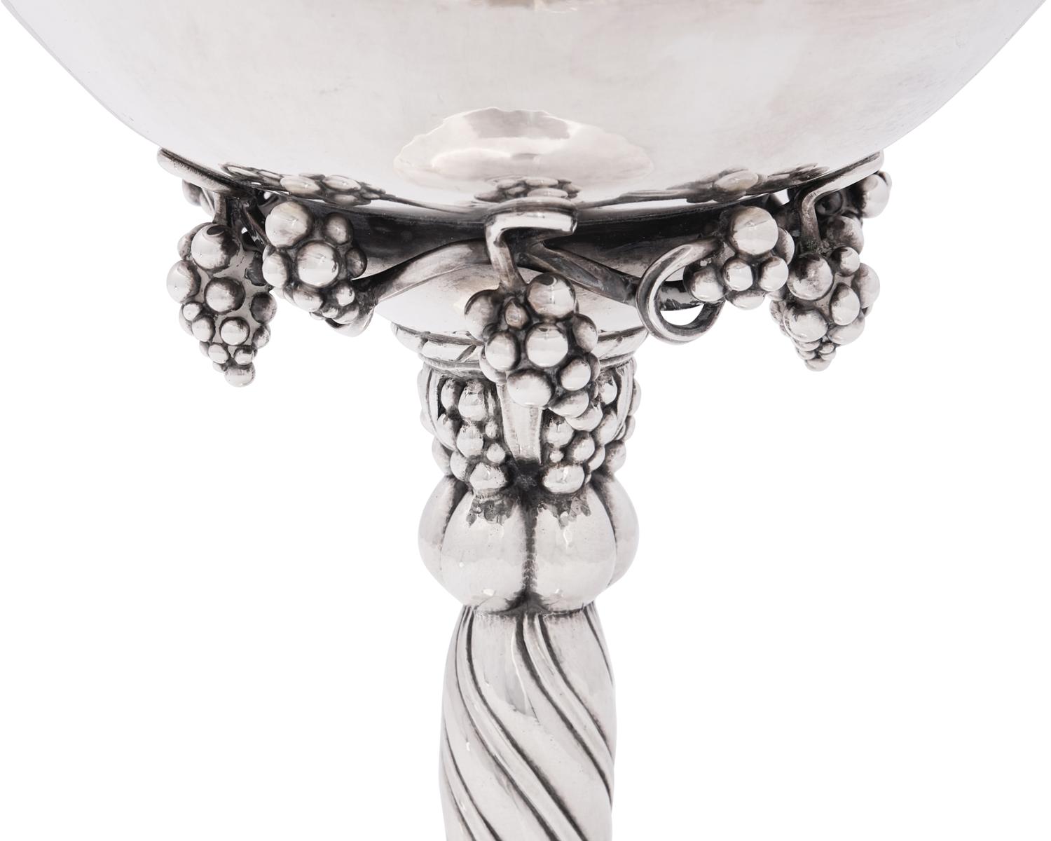 A Group of Two Georg Jensen Silver Grapevine Tazze
