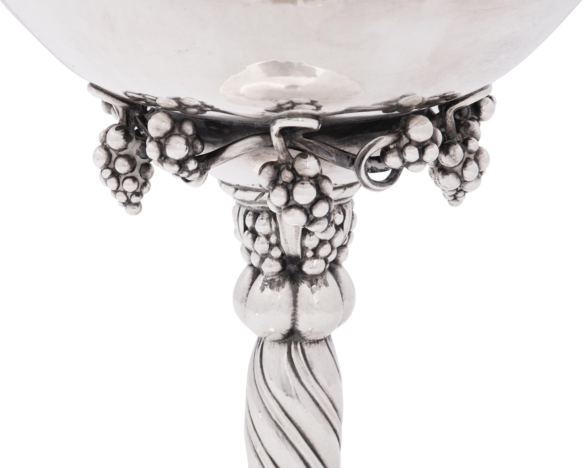 A Group of Two Georg Jensen Silver Grapevine Tazze