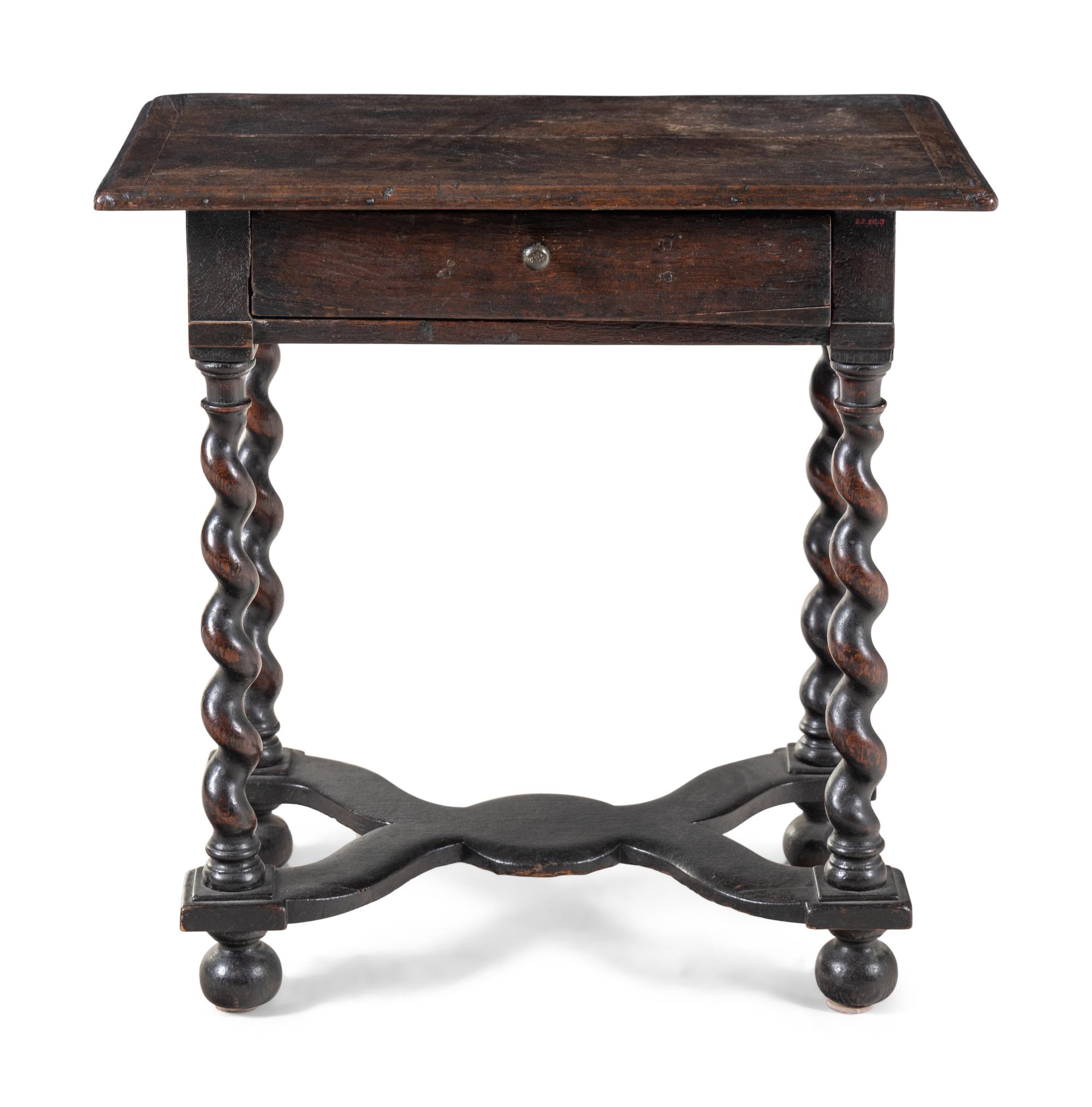 A William and Mary Oak Side Table