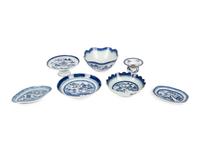 A Group of Canton Blue and White Porcelain Articles