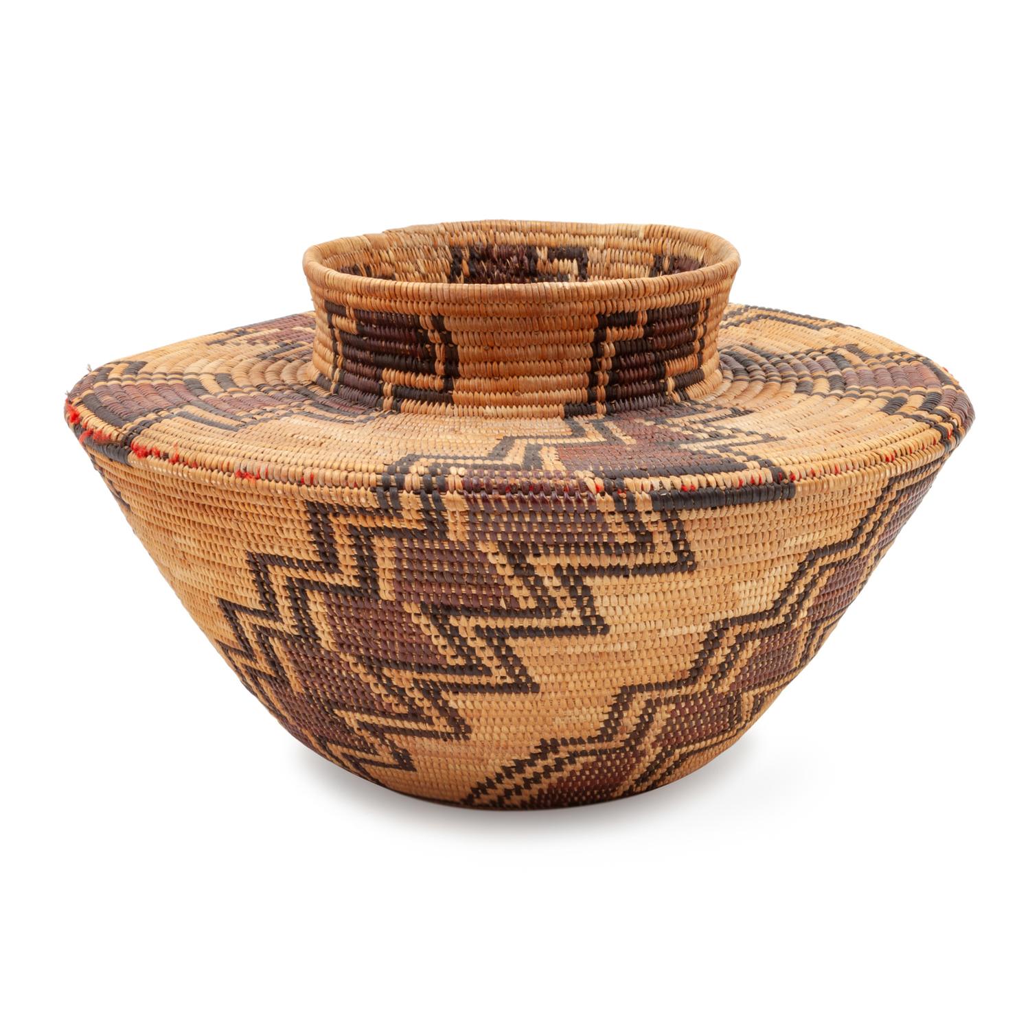 Yokut Polychrome Bottleneck Basket