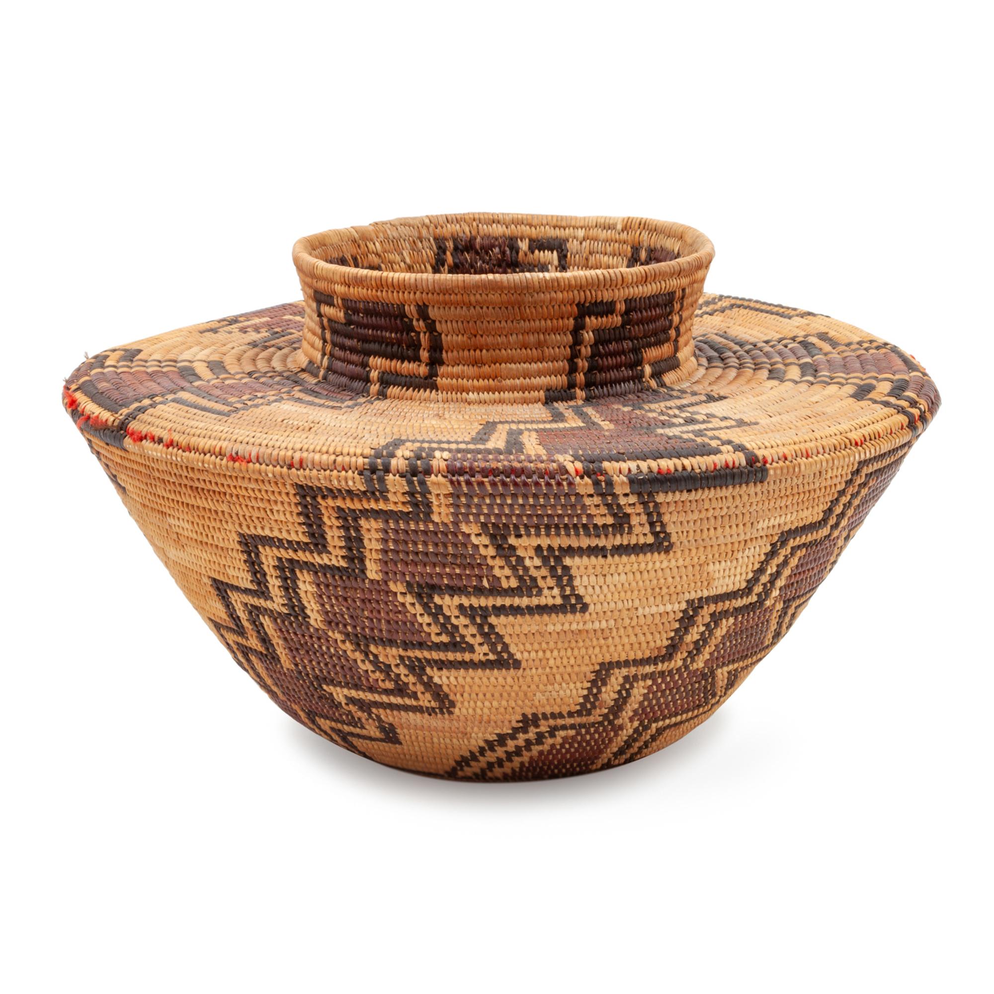 Yokut Polychrome Bottleneck Basket