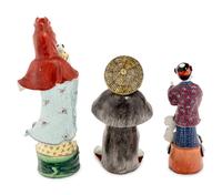 Three Chinese Famille Rose Porcelain Figures