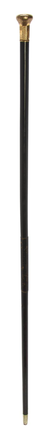 An American Presentation Handled Walking Stick, Length of handle 1 3/4 x length overall 34 inches.