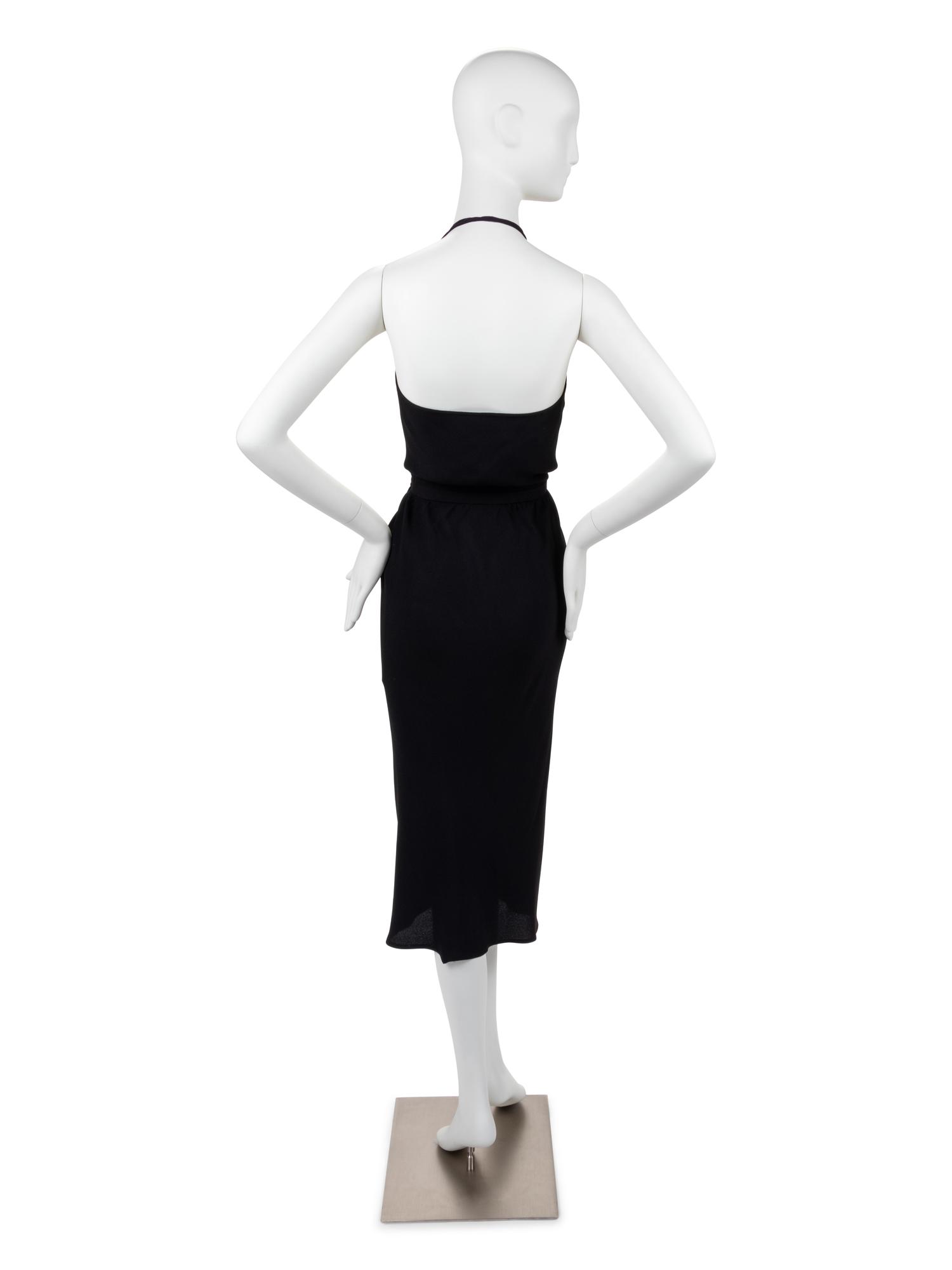 Halston Black Halter Dress, 1970s