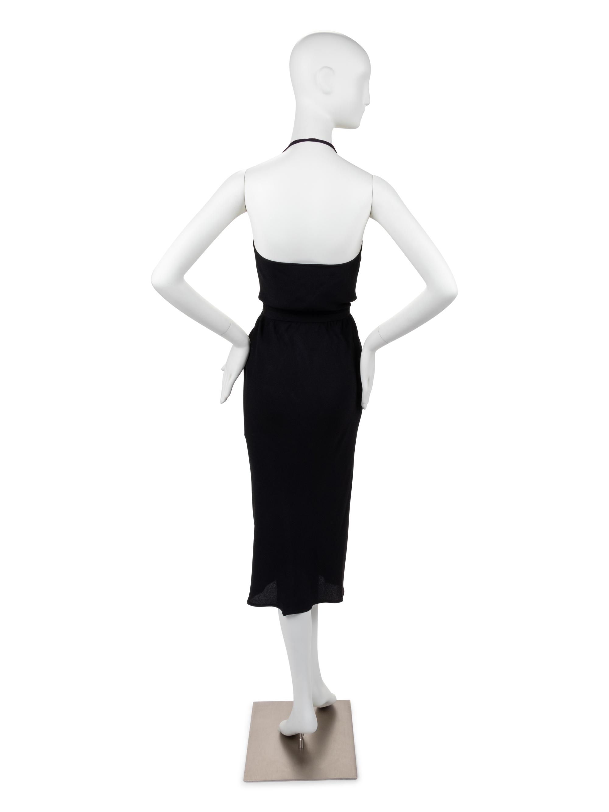 Halston Black Halter Dress, 1970s