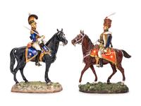 Four Continental Porcelain Horse and Rider Groups