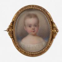 John Carlin (1813-1891) and other Two Portrait Miniatures: George Gray Lyman and a Girl in Pink Dress from New England
