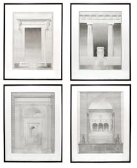 A Set of Four Architectural Drawings from the University of Illinois Architecture Department 32" W x 1.5" D x 41.5" H — United States, Circa 1920